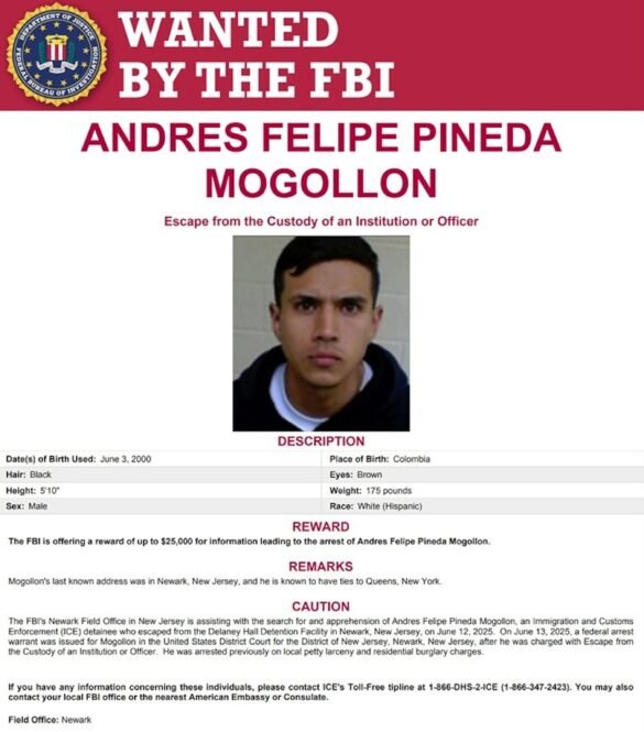 Hanya 1 tahanan yang melarikan diri dari fasilitas es New Jersey tetap pada umumnya: FBI