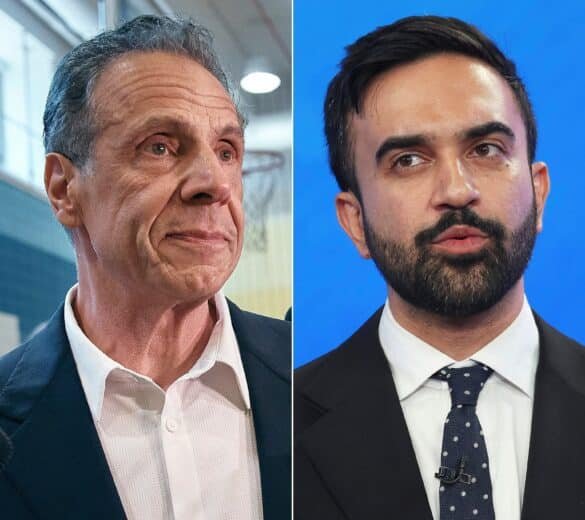 Foto: Kandidat walikota New York, Andrew Cuomo di New York City, 24 Juni 2025 dan kandidat walikota Zohran Mamdani di New York City, 4 Juni 2025.